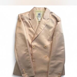 Elegant Cream Double-Breasted Blazer